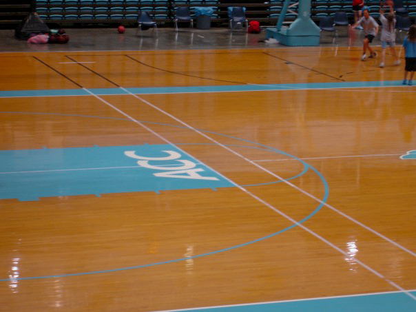 ACC logo on UNC bball court.