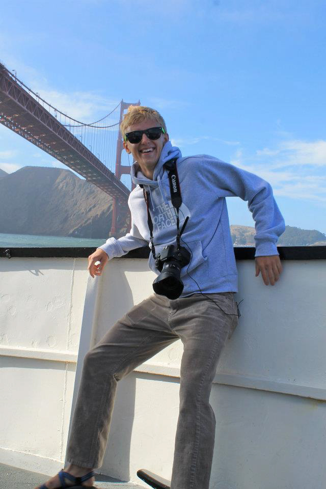 Me on boat ride over Golden Gate Bridge.