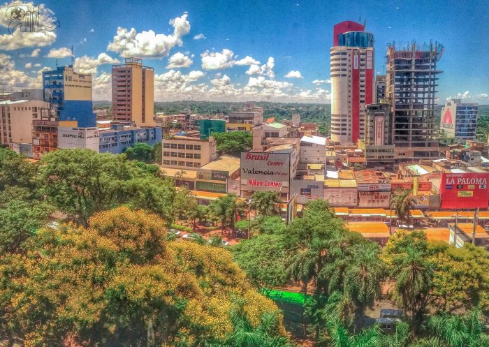 View looking over downtown Ciudad del Este, Paraguay.