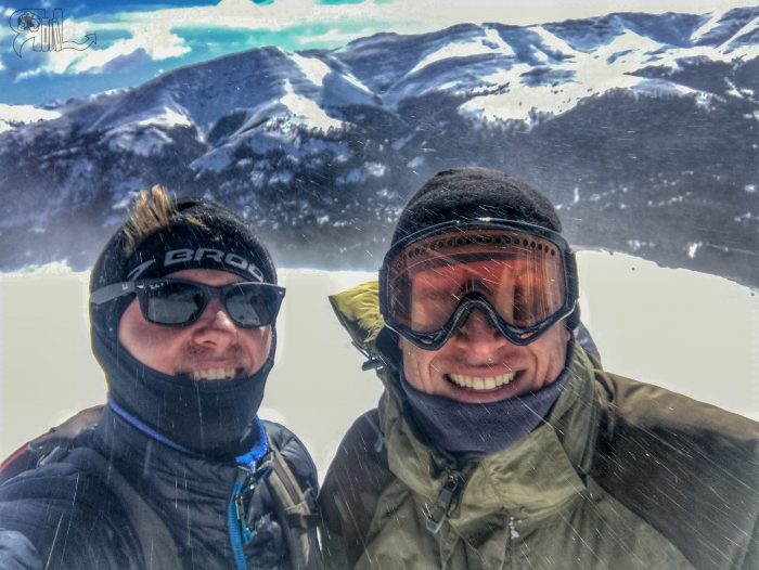 Anthony and I almost summiting in March of 2018.