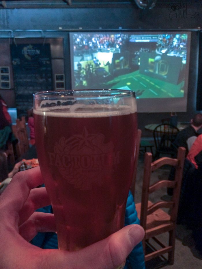 The "Oatmaha" brew that Factorium specially brewed for the Superbowl.